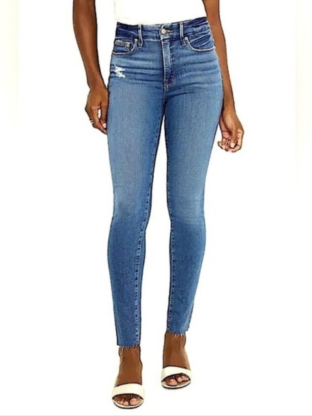 NWT Good American High Rise Good Waist Skinny Cropped Jeans